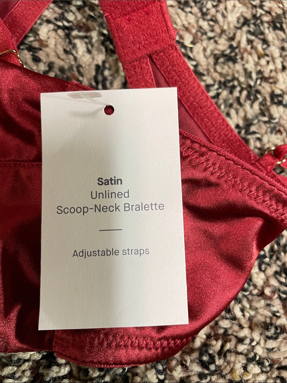Auden Satin Unlined Scoop Neck Bralette Rich Red Various Sizes | NWT - Picture 9 of 10